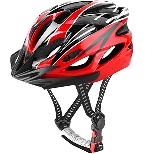 CXING Fahrradhelm für Erwachsene, Fahrradhelm, Fahrradhelm, spezialisiert auf den Sicherheitsschutz für Herren, Damen, zusammen mit einem Stirnband, Sport im Freien (Red Black) von Cxing