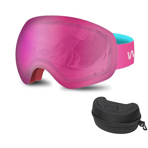 CyConncet Skibrillen für Herren Damen, Snowboardbrille, Vollflächiger Kugelspiegel, Kompatibler Helm, UV-Schutz, Brillentragefähigkeit(OTG),und Schneebrillenbox von CyConncet