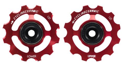 cyclingceramic pulley wheels fur shimano 12v 9200 8200 rot von CyclingCeramic