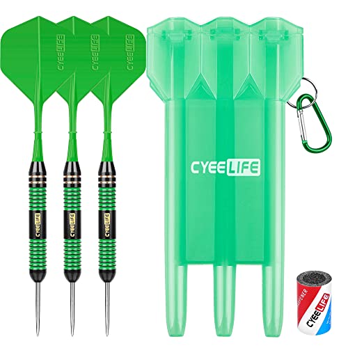 CyeeLife 24 Gr. Steeldarts Dartpfeile mit Aufbewahrungsbox und Darts Zubehör Set von CyeeLife