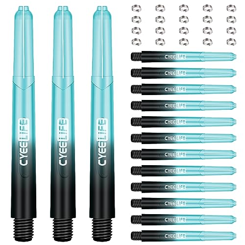 CyeeLife Dart Schäfte,15 Dart Shafts in Total mit 20 O Ringe,Kurz/Mittel/Groß 4, Dart Zubehör für Dartpfeile (Blau, 48mm) von CyeeLife