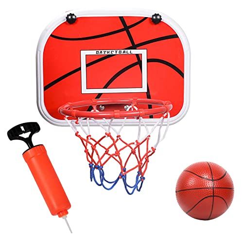Cymax Mini-Basketballkorb für Tür- und Wandhalterung mit Ball und komplettem Basketball-Zubehör, tragbarer Brettkorb für drinnen für Zuhause, Büro und Kinderzimmer von Cymax