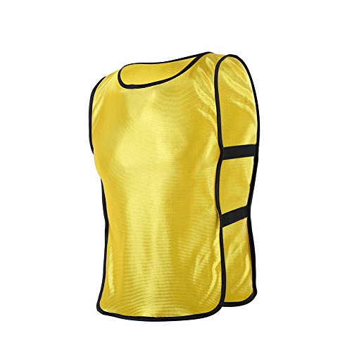 Cyrank Sports Pinnies, Polyester-Fußballteam-Trainingswesten Atmungsaktive Fußball-Scrimmage-Trainingsweste Für Kinder Im Freien Volleyball(Gelb) von Cyrank