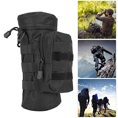 Schwarzer Wasserflaschenbeutel, Rucksack Wasserflaschenhalter, gefalteter Wasserflaschenbeutel für Outdoor, Wandern, Laufen, Camping von Cyrank