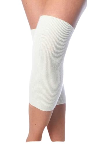 CzSalus Angebot: 2 Stück elastische Knie-Wärmer mit warmen Angora Wolle (naturfarben, one) von CzSalus