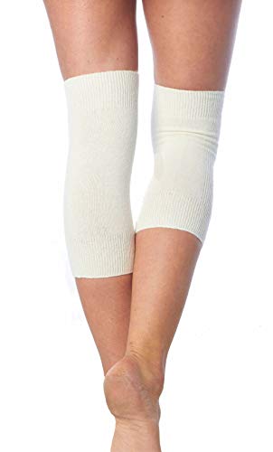 CzSalus Angebot: 4 Stück elastische Knie-Wärmer mit warmen Angora Wolle (naturfarben, One) von CzSalus