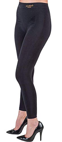 CzSalus Elegante, schlankmachende Lange Hose, Leggings mit Push-Up-Effekt mit Koffein - schwarz Größe M von CzSalus
