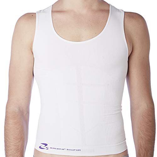 CzSalus Figurformendes Herren-Unterhemd aus Bio-Fir Emana®, mit Schlankheits-Effekt (weiß, XXL) von CzSalus