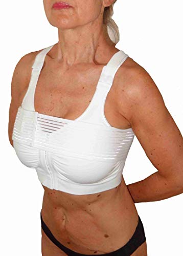 CzSalus KompressionsBH Brustvergrößerung, Nach chirurgischen eingriffen BH mit Brust Band (Weiß, M) von CzSalus