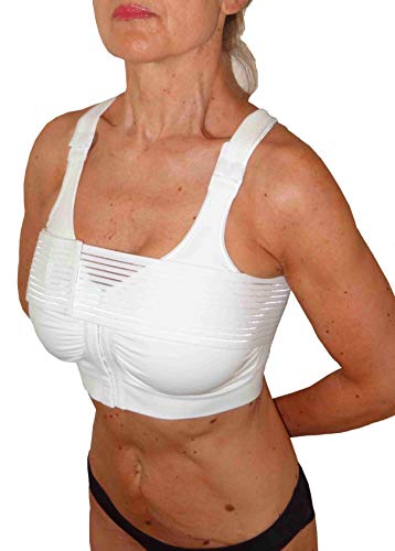 CzSalus KompressionsBH Brustvergrößerung, Nach chirurgischen eingriffen BH mit Brust Band (Weiß, XL) von CzSalus