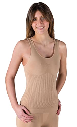 CzSalus Stützende Anti-Cellulite Unterhemd ohne Arm mit Massageeffekt - natürliche Farbe Größe M von CzSalus