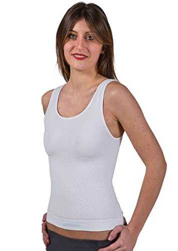 CzSalus Stützende Anti-Cellulite Unterhemd ohne Arm mit Massageeffekt - weiße Größe L von CzSalus