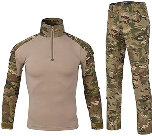 Czen Herren Tactical Shirt Militär Hemden Langarm Shirts Hosenanzüge Airsoft BDU Shirt Paintball Camouflage Outfit (Cp, 3XL) von Czen