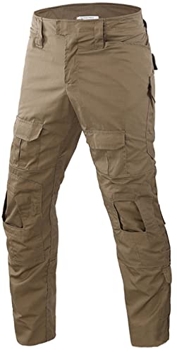 Czen Kampfhose Herren, Militärische Taktische Hosen Airsoft Gear BDU Uniformen Camouflage Hose für Paintball Jagd Airsoft (Khaki,XL) von Czen