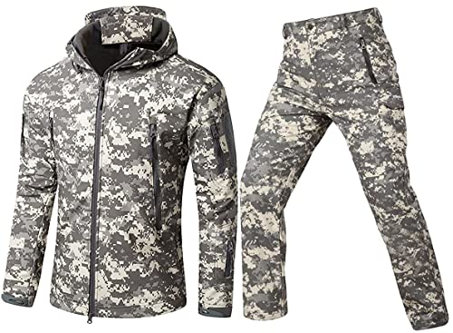 Czen Taktische Jacke und Hose für Männer, Kampfkleidung, Uniform für Jagd, Camo, Militär, 4 Stück, Kleidung, Multicam der Armee (ACU, L) von Czen