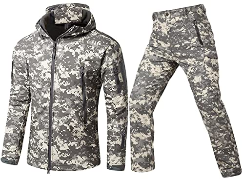 Czen Taktische Jacke und Hose für Männer, Kampfkleidung, Uniform für Jagd, Camo, Militär, 5 Stück, Kleidung, Multicam-Kostüm (ACU, XL) von Czen