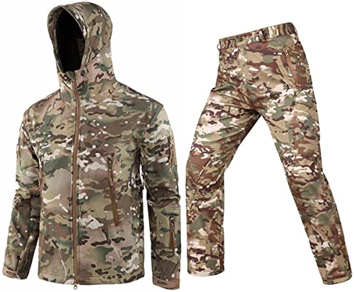 Czen Taktische Jacke und Hose für Männer, Kampfkleidung, Uniform für Jagd, Camo, Militär, 5 Stück, Kleidung, Multicam der Armee (CP, XL) von Czen