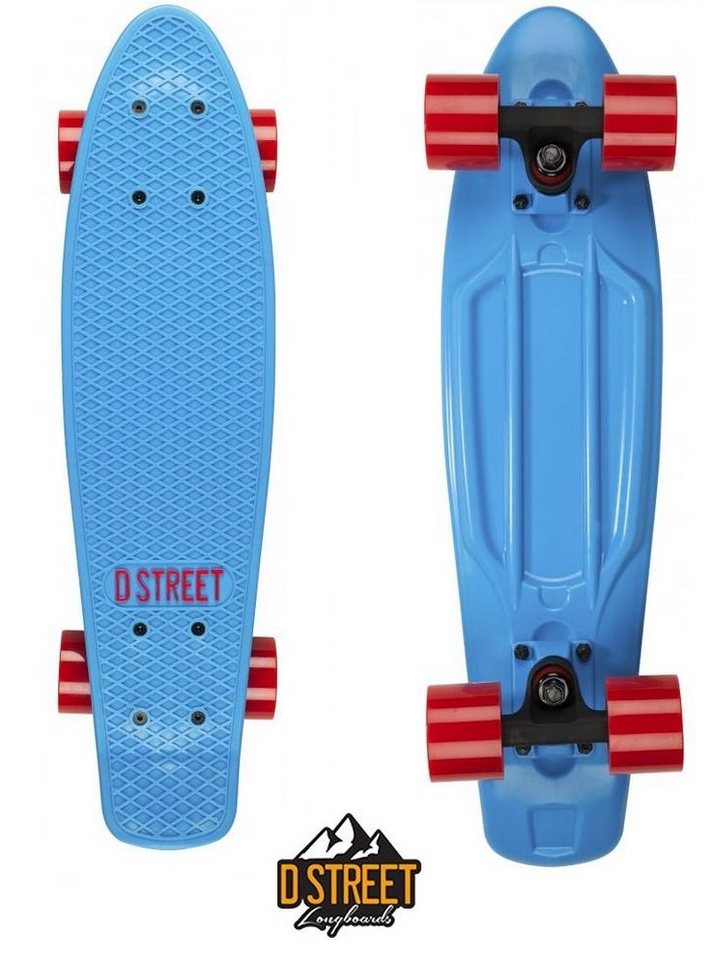 D Street Miniskateboard D Street Polyprop Mini Cruiser Kinder Retro Skateboard 57cm Blau/Rot von D Street