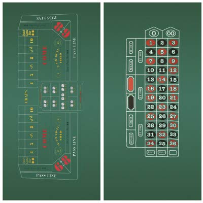 DA VINCI Craps & Roulette 2-Sided 36-Inch x 72-Inch Casino Felt Layout von DA VINCI