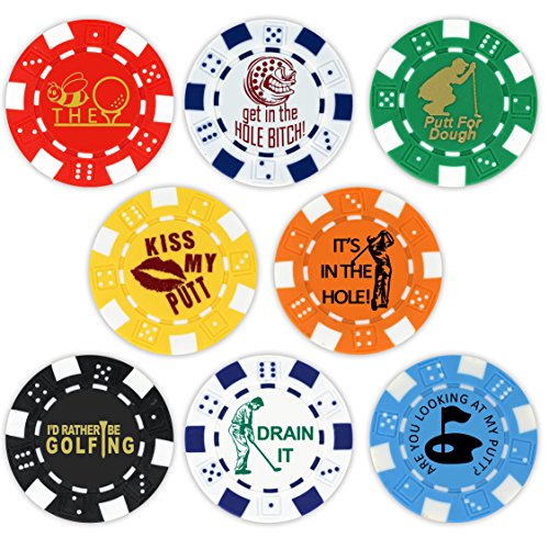 Golf Ball Marker Poker Chip Collection, 11,5 Gramm Chips, 8-Pack von DA VINCI