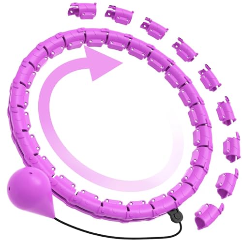 DAILIENFUS Hula Hoop Reifen Erwachsene, Hula Hoop mit Gewicht Kugel,Hula Hoop Reifen Erwachsene 2-3 kg, Hulahupreifen für effizientes Abnehmen Hula Hoop für Erwachsene und Kinder(Violet) von DAILIENFUS