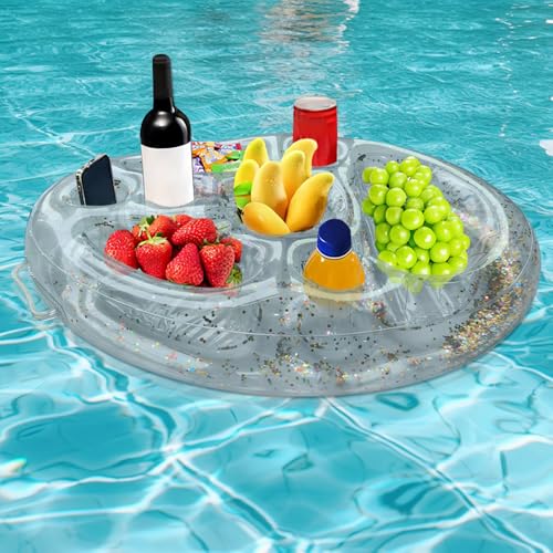 DAJASD Aufblasbarer Schwimmender, Aufblasbarer Getränkehalter Schwimmender, Floating Coasters Mit 8 Löchern, Poolbar Für Sommer Schwimmbad Party Pool Wasser-Spaß Strand Mottoparty von DAJASD