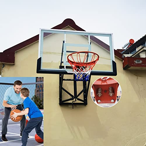 Basketballkorb Basketballkörbe Zur Wandmontage, 10 Fuß Verstellbar, Hochleistungs-Basketballkörbe und -Tore, Universelles Rückwandset für Die Gartenauffahrt Im Freien von DAKAJA