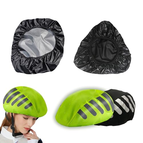 4 Stück Helm Regenschutz, Wasserfester Helmüberzug mit Reflektierender, Universal Regenschutz für Fahrradhelm mit Korbabdeckung Wasserdicht und Sattelbezug Wasserdicht von DALAETUS