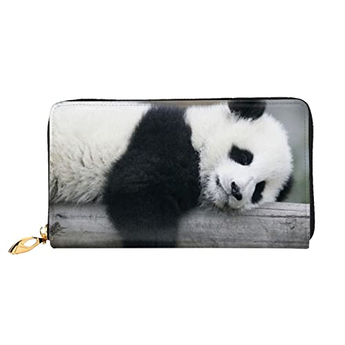 DANLIM Damen Leder Geldbörse Handtasche Kartentasche Reißverschluss Geldbörse Niedlich Panda, Panda, Einheitsgröße von DANLIM