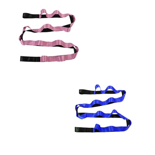 DAOFEUK 2 Stück Fitness-Stretchband, 200 x 2,5 cm, Multi-Ring-Dehnungsband, verschleißfest, multifunktional, 10 Schlaufen, Übungswerkzeug (02) von DAOFEUK