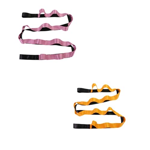 DAOFEUK 2 Stück Fitness-Stretchband, 200 x 2,5 cm, Multi-Ring-Dehnungsband, verschleißfest, multifunktional, 10 Schlaufen, Übungswerkzeug (06) von DAOFEUK