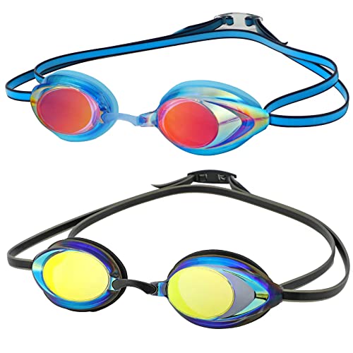 DARIDO Schwimmbrille, Schwimmbrillen 2er Pack Anti-Beschlag UV-Schutz Kein Auslaufen Triathlon Wettbewerb Schwimmbrille Für Erwachsene, Männer, Frauen, Jugendliche, Kinder von DARIDO
