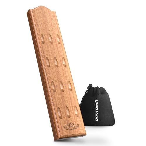 DARTLINE® Dart Halter aus Holz für 12 Darts | Edle Dartpfeile Halterung zur Aufbewahrung von Steeldarts und Softdarts | Premium Dart Zubehör (Akazie Braun) von DARTLINE