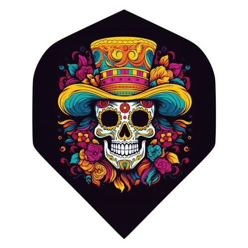 DARTS Sport Edition Dart Flight Set 100 Micron - Mexican Skull - 4 Sets = 12 Stück von DARTS Sport Edition