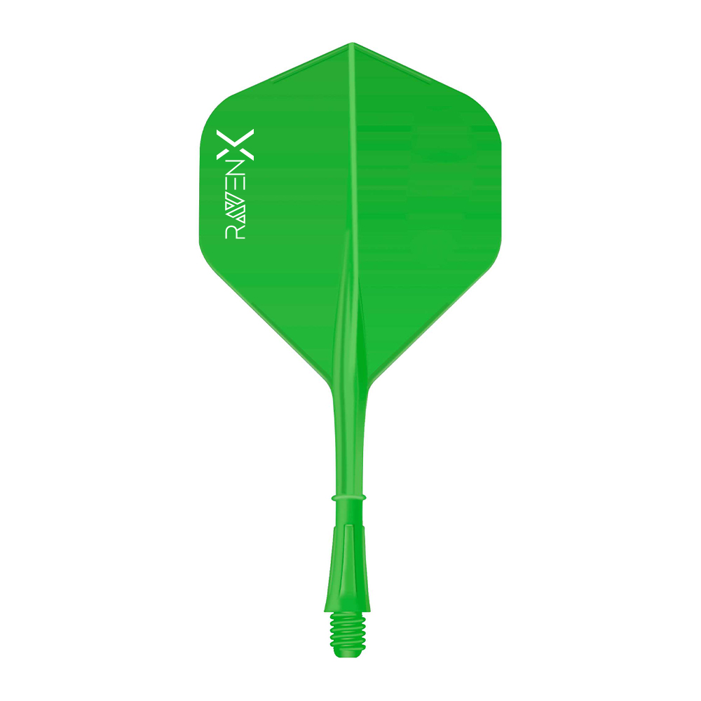 RavenX Dart Flights - Schaft und Flight in einem - 6 St?ck Gr?n von DARTS Sport Edition