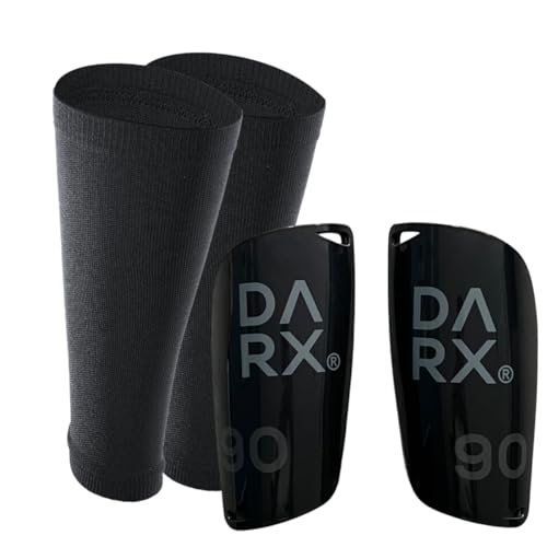 DARX® - Innovatives Schienbeinschoner Set - Leichter Schienbeinschoner I Spezial Schonerhalter - Perfekter Halt ohne Tape oder Klett für Kinder - Jugendliche - Erwachsene- M Grey von DARX