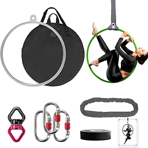 DASKING Aerial Hoop, Lyra Hoop Set Edelstahl 85cm/90cm Single Point Hoops Circus für Anfänger Profis, Aerial Ring Kit mit Rigging Tragetasche, Aerial Yoga Ausrüstung, Will 660 LBS (300kg) von DASKING