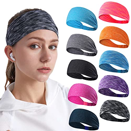 DASUTA Workout-Stirnband für Damen, Laufen, Sport, Reisen, Fitness, elastisch, feuchtigkeitsableitend, Multi-Stirnband, Kopftuch, passend für Schweißband, 10 Stück von DASUTA