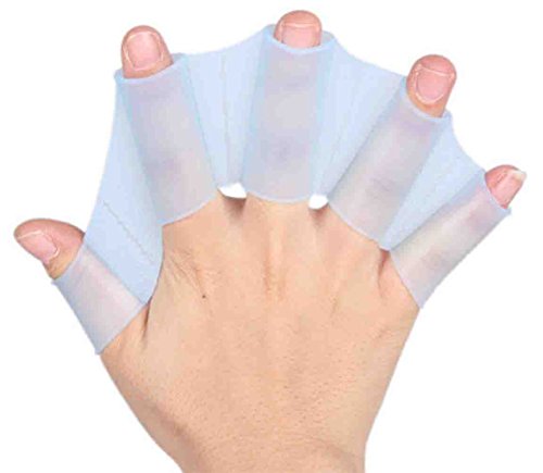 DATO 1 Paar Silikon Schwimmhäute für die Finger Unisex Erwachsene Kinder Schwimm Handschuhe Schwimmflossen Trainingshandschuh von DATO