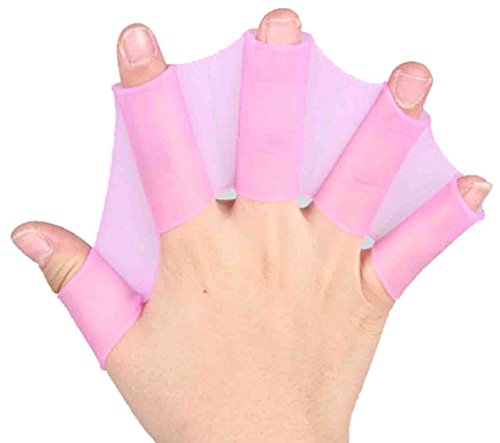 DATO 1 Paar Silikon Schwimmhäute für die Finger Unisex Erwachsene Kinder Schwimm Handschuhe Schwimmflossen Trainingshandschuh von DATO