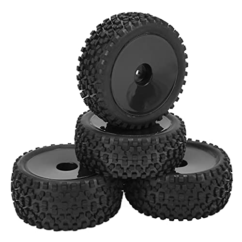 DAWH 12-mm-Sechskant-RC-Räder und -Reifen, hochfeste RC-Reifen und -Räder für 1/10 RC-Offroad-Autos(Schwarz) von DAWH