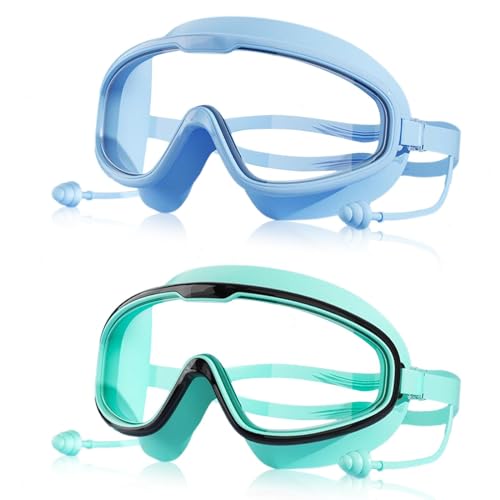 DAYUANDIAN 2-teilige Schwimmbrille für Kinder von 6 bis 14 Jahren, wasserdichte Kinderbrille zum Schwimmen von 4 bis 7 Jahren, beschlag- und auslaufsichere Kinder-Schwimmbrille, hochauflösende von DAYUANDIAN