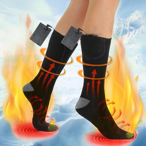 Beheizte Socken,Beheizbare Socken,Wiederaufladbare Beheizte Socken,Beheizte Socken für MäNnerund Frauen,Elektrische Warme Socken FußWäRmer,Geeignet für Outdoor AktivitäTen im Winter. von DAZZTIME