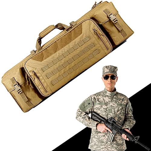 Taktische Doppel Gewehrtasche Waffentasche für Langwaffen, Airsoft Waffentasche mit Herausnehmbarer Innenpolsterung und Schultergurten, Wasserdicht und Sturzsicher, Leicht zu Tragen von DBMGB