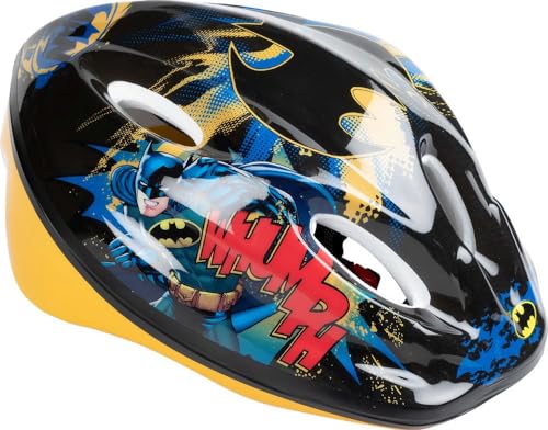 DC Comics Batman Kinderfahrradhelm Fahrrad 52-56 cm Superhelden Mann Fledermausschutz gelb schwarz von DC Comics