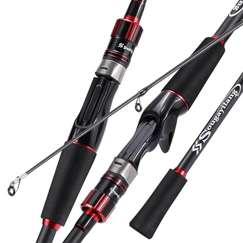 DCNGXUKLK Angelrute 1,8 m 2,1 m Spinning Casting Rod Ultraleicht In Fibra Di Carbonio Bass Angelrute Reise Angelrute Angelgerät Angelset (Size : Model 1 Casting Rod_1.98 m.) von DCNGXUKLK