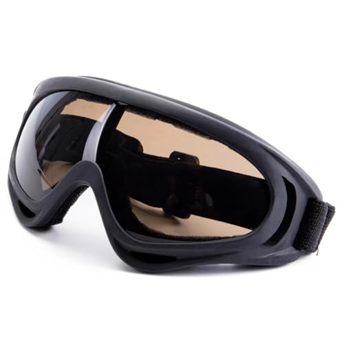 DDKY 1 Artikel ski brille, Skibrille, Ski Snowboard Brille, UV-Schutz Goggle, Motocross Brille Helmkompatible, Anti-Fog Skibrille für Skifahren Motorrad Fahrrad Skaten-Schwarz (2) von DDKY
