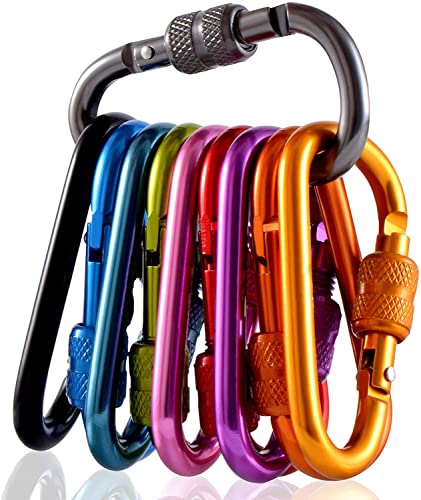 Karabiner Karabiner mit gefederter Verschluss, D Form Karabiner Set Mehrfunktionale Karabinerhaken für Camping, Angeln, Wandern Oder Reisen, Hängematten, Yoga Swing, Camping, Schlüsselbund - 10PCS von DDSHUN