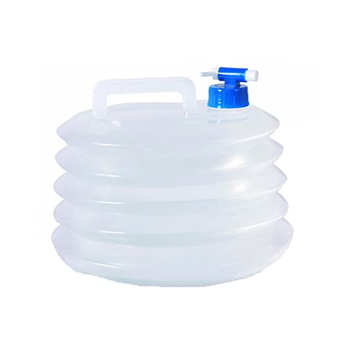 DDTNW Faltbarer Wasserbehälter Mit Zapfhahn, BPA-freier Wasseraufbewahrungskrug Wasserflasche Für Outdoor-Camping, Wandern & Notfall-Überlebens-Kit, Faltbar Tragbar,5L von DDTNW