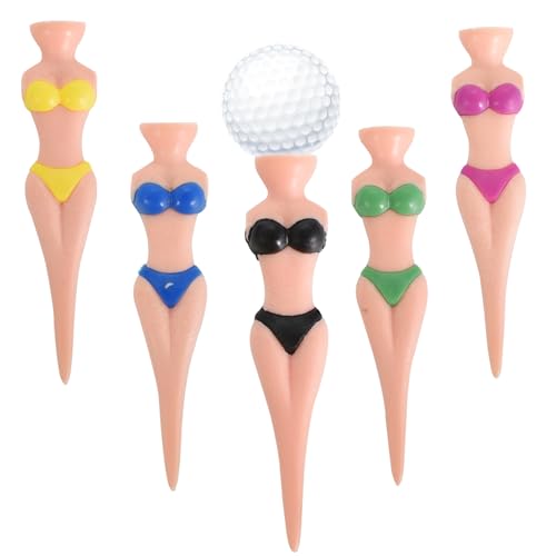 DEARBAG Lustige Golf Tees Dame Mädchen 76 mm/ 3 Zoll Golf Tees Kunststoff Golf Tees Haus Bikini Golf Tees Damen Golf Tees für Golftraining Golf Zubehör (5 Stücke) von DEARBAG